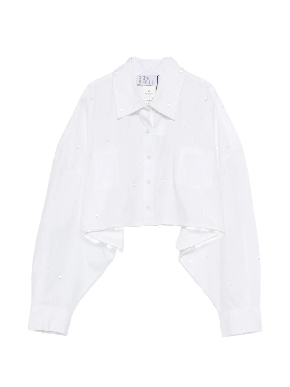 Укороченная рубашка с бисерной отделкой Giuseppe Di Morabito, белый
Укороченная рубашка с бисерной отделкой Giuseppe Di Morabito, белый