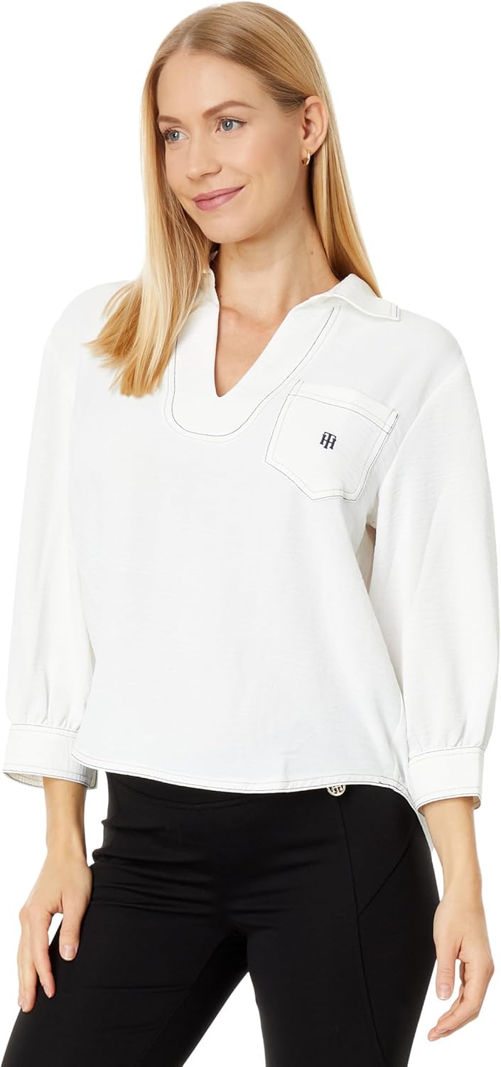 Tommy Hilfiger Aero Split-Neck Popover Блузка, Ivory
Tommy Hilfiger Aero Split-Neck Popover Блузка, Ivory