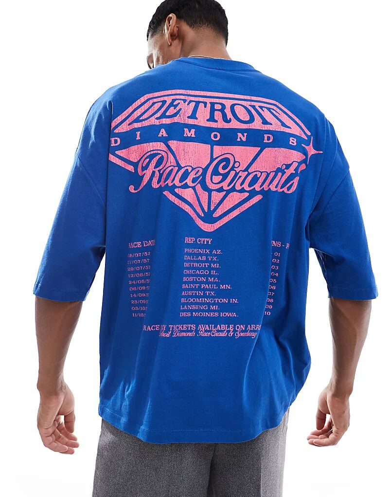 Футболка оверсайз с принтом «Детройт» на груди и спине синего цвета ASOS DESIGN
Футболка оверсайз с принтом «Детройт» на груди и спине синего цвета ASOS DESIGN