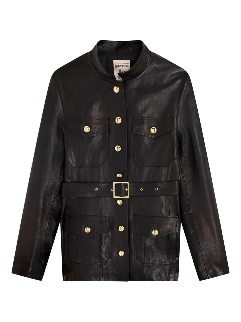 Кожаная куртка с поясом Semicouture, черный
Кожаная куртка с поясом Semicouture, черный