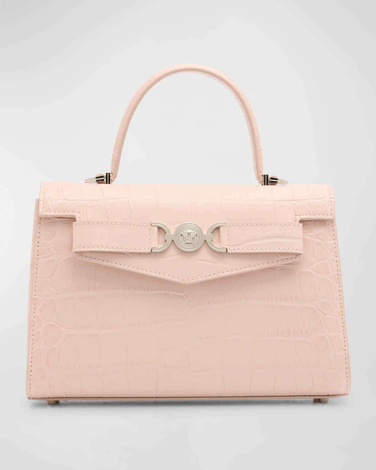 Сумка Medusa 95 с тисненым крокодилом и верхней ручкой Versace, цвет Powder Blush-Palladium
Сумка Medusa 95 с тисненым крокодилом и верхней ручкой Versace, цвет Powder Blush-Palladium