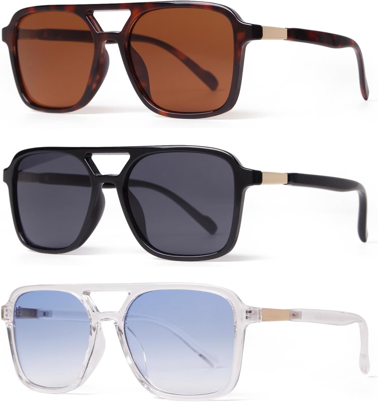 Ретро-солнцезащитные очки-авиаторы для женщин и мужчин, модные квадратные женские очки, легкие и стильные солнцезащитные очки Laurinny, Tortoise/Brown+black/Grey+clear/Gradient Blue
Ретро-солнцезащитные очки-авиаторы для женщин и мужчин, модные квадратные женские очки, легкие и стильные солнцезащитные очки Laurinny, Tortoise/Brown+black/Grey+clear/Gradient Blue