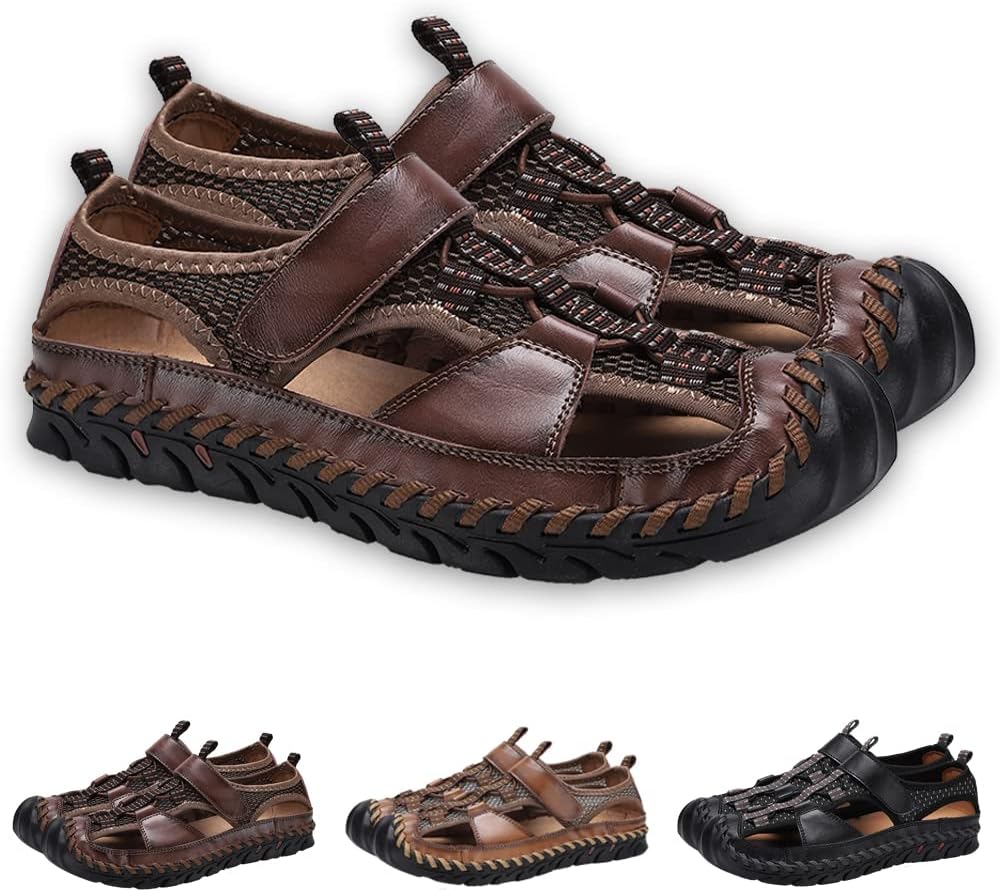 Мужские походные сандалии, повседневные модные кожаные спортивные обувь с закрытым носком, дышащие легкие сандалии для ходьбы Generic, темно-коричневый
Мужские походные сандалии, повседневные модные кожаные спортивные обувь с закрытым носком, дышащие легкие сандалии для ходьбы Generic, темно-коричневый