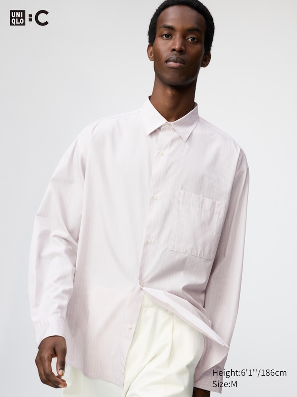 Рубашка оверсайз из поплина с классическим воротником (в полоску) Uniqlo, 70 light purple
Рубашка оверсайз из поплина с классическим воротником (в полоску) Uniqlo, 70 light purple