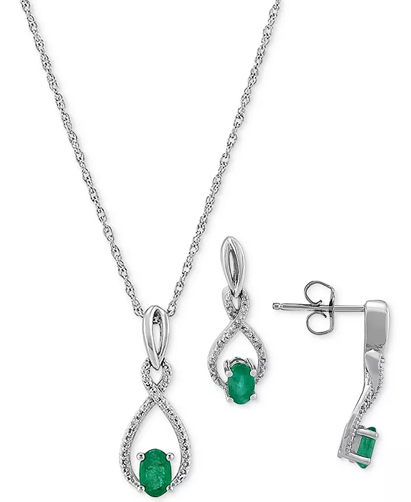 Ожерелье из двух подвесок с сапфирами (1-1/3 карата, tw) и бриллиантами (1/20 карата, tw) и соответствующие серьги-подвески из стерлингового серебра (также с изумрудами) Macy'S, emerald
Ожерелье из двух подвесок с сапфирами (1-1/3 карата, tw) и бриллиантами (1/20 карата, tw) и соответствующие серьги-подвески из стерлингового серебра (также с изумрудами) Macy'S, emerald