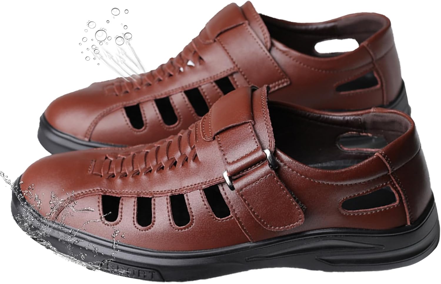 Мужские спортивные сандалии из кожи, регулируемые, легкие, дышащие, удобные для ходьбы, повседневные, для воды, пляжа, походов и кемпинга Generic, коричневый
Мужские спортивные сандалии из кожи, регулируемые, легкие, дышащие, удобные для ходьбы, повседневные, для воды, пляжа, походов и кемпинга Generic, коричневый