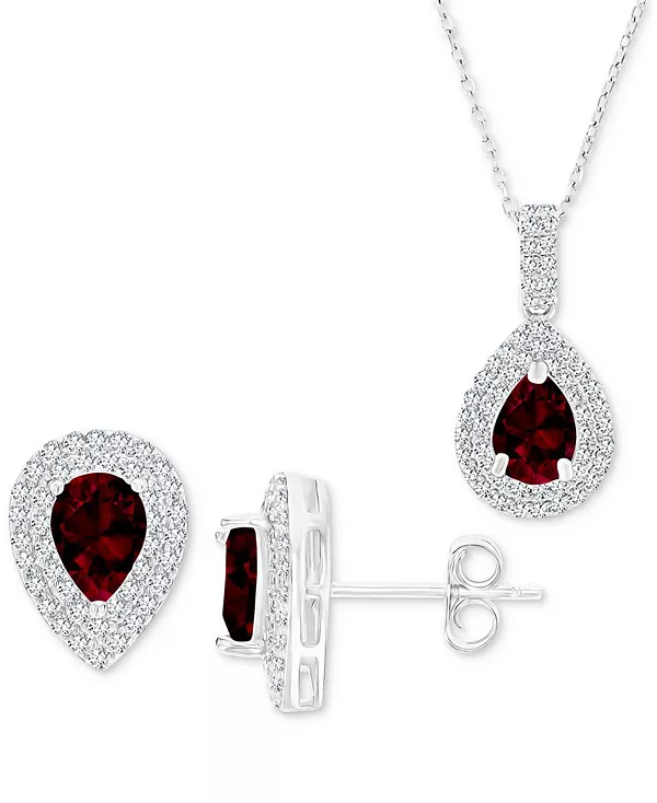 Ожерелье с подвеской-галочкой в форме слезы из двух гранатов (3 карата tw) и выращенных в лаборатории белых сапфиров (1 карат tw) и соответствующие серьги-гвоздики из стерлингового серебра Macy'S, garnet
Ожерелье с подвеской-галочкой в форме слезы из двух гранатов (3 карата tw) и выращенных в лаборатории белых сапфиров (1 карат tw) и соответствующие серьги-гвоздики из стерлингового серебра Macy'S, garnet