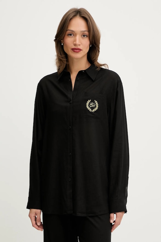 Пляжная рубашка с добавлением льна hotel karl Karl Lagerfeld, черный
Пляжная рубашка с добавлением льна hotel karl Karl Lagerfeld, черный