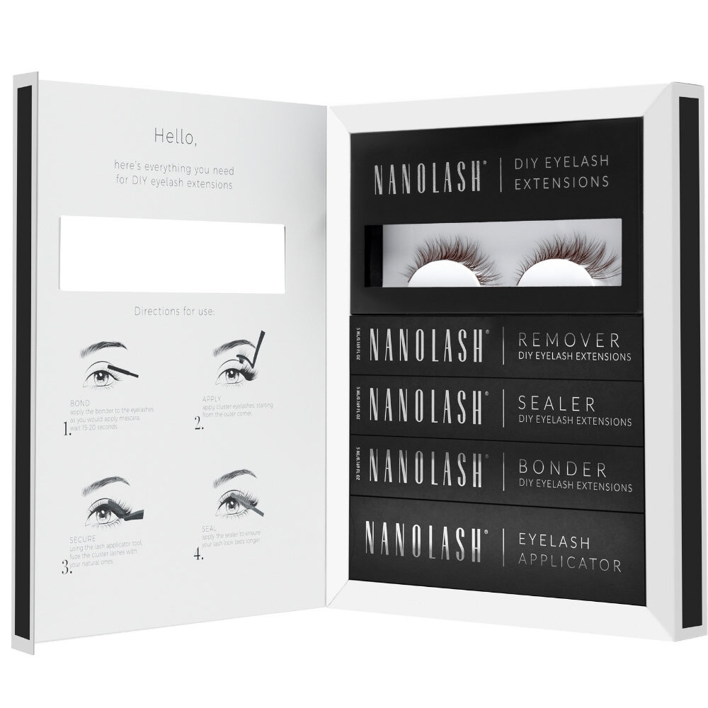 Набор коричневых накладных ресниц CLASSY Nanolash - ресницы своими руками, 36 пучков