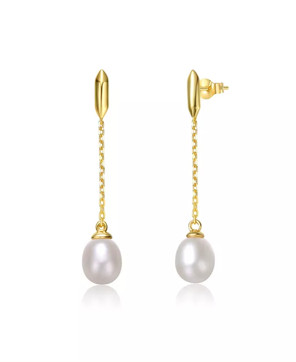 Серьги-Подвески из стерлингового серебра 14 карат с покрытием из желтого золота и белым пресноводным жемчугом Genevive, gold
Серьги-Подвески из стерлингового серебра 14 карат с покрытием из желтого золота и белым пресноводным жемчугом Genevive, gold