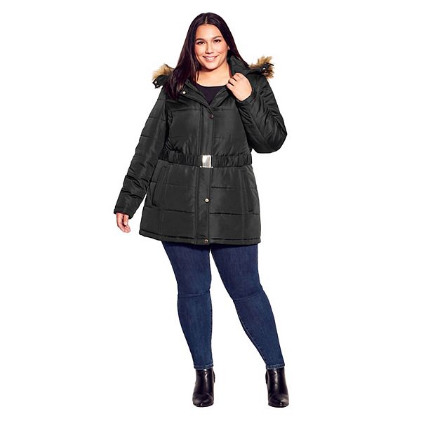 Женская утепленная куртка с капюшоном и поясом plus size Avenue, Black
Женская утепленная куртка с капюшоном и поясом plus size Avenue, Black