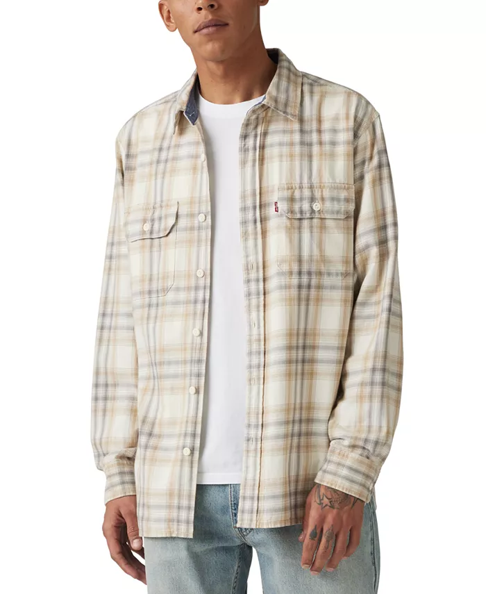 Мужская рабочая рубашка с длинным рукавом на пуговицах свободного кроя Levi's, белый
Мужская рабочая рубашка с длинным рукавом на пуговицах свободного кроя Levi's, белый