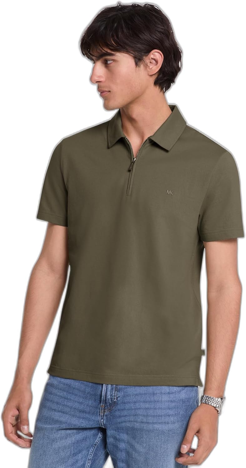 Michael Kors мужская облегающая пике короткий рукав молния поло, Ivy
Michael Kors мужская облегающая пике короткий рукав молния поло, Ivy