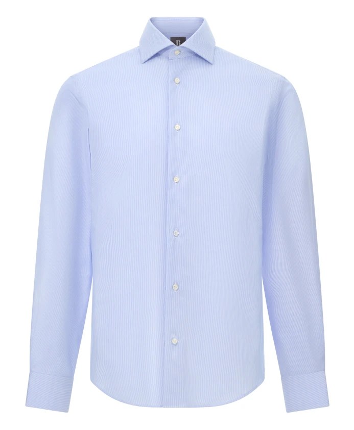 Не требующая глажки, приталенная полосатая хлопковая рубашка Boggi Milano, синий
Не требующая глажки, приталенная полосатая хлопковая рубашка Boggi Milano, синий