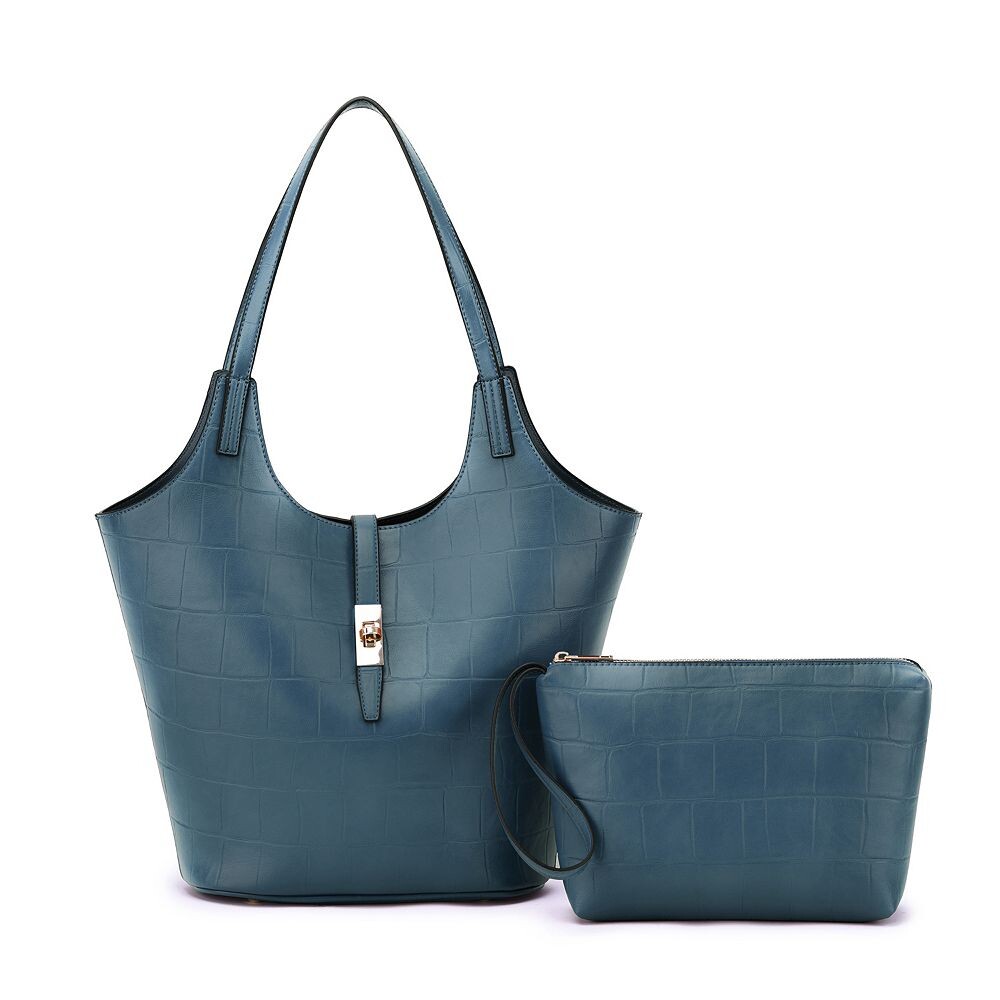 Большая сумка-тоут Mellow World Clio с тиснением под крокодила и ремешком на руку, темно-синий
Большая сумка-тоут Mellow World Clio с тиснением под крокодила и ремешком на руку, темно-синий