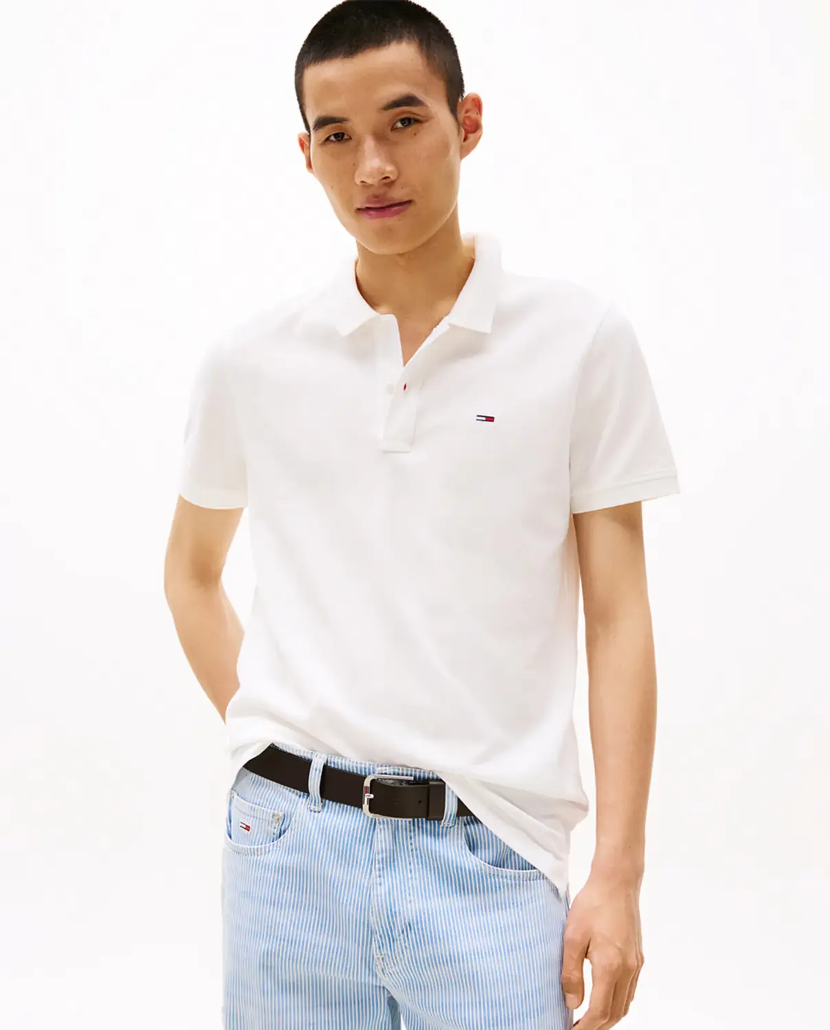 Базовый поло для мужчин slim fit с коротким рукавом Tommy Jeans, белый
Базовый поло для мужчин slim fit с коротким рукавом Tommy Jeans, белый