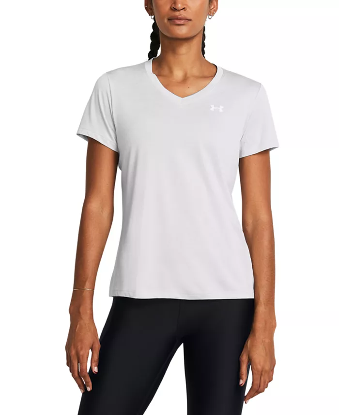 Женский топ с V-образным вырезом и короткими рукавами Twist Tech Under Armour, черный
Женский топ с V-образным вырезом и короткими рукавами Twist Tech Under Armour, черный