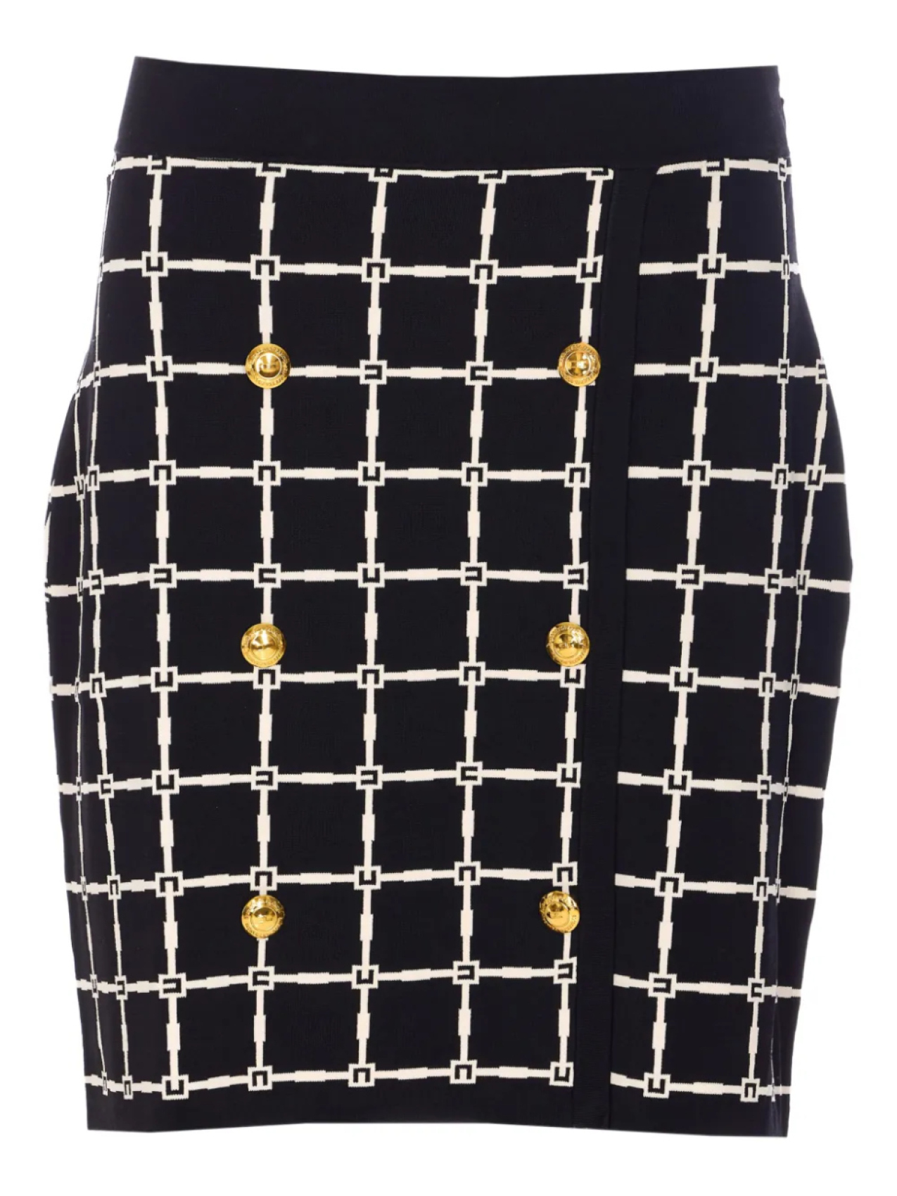 Мини-юбка с сетчатым узором на пуговицах Elisabetta Franchi, черный
Мини-юбка с сетчатым узором на пуговицах Elisabetta Franchi, черный