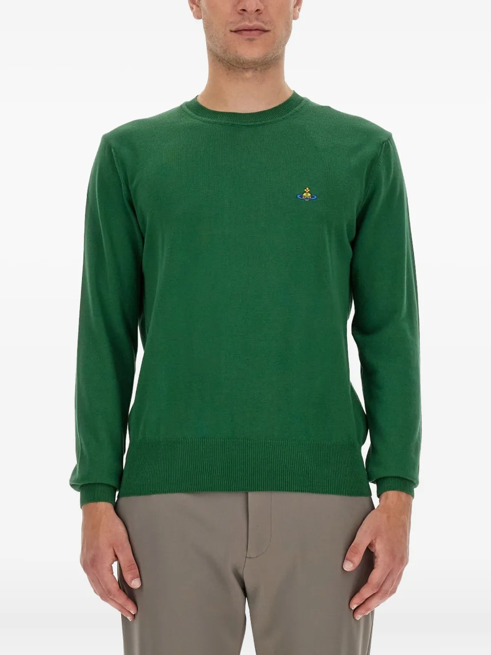 Свитер с круглым вырезом и логотипом Orb Vivienne Westwood, зеленый
Свитер с круглым вырезом и логотипом Orb Vivienne Westwood, зеленый