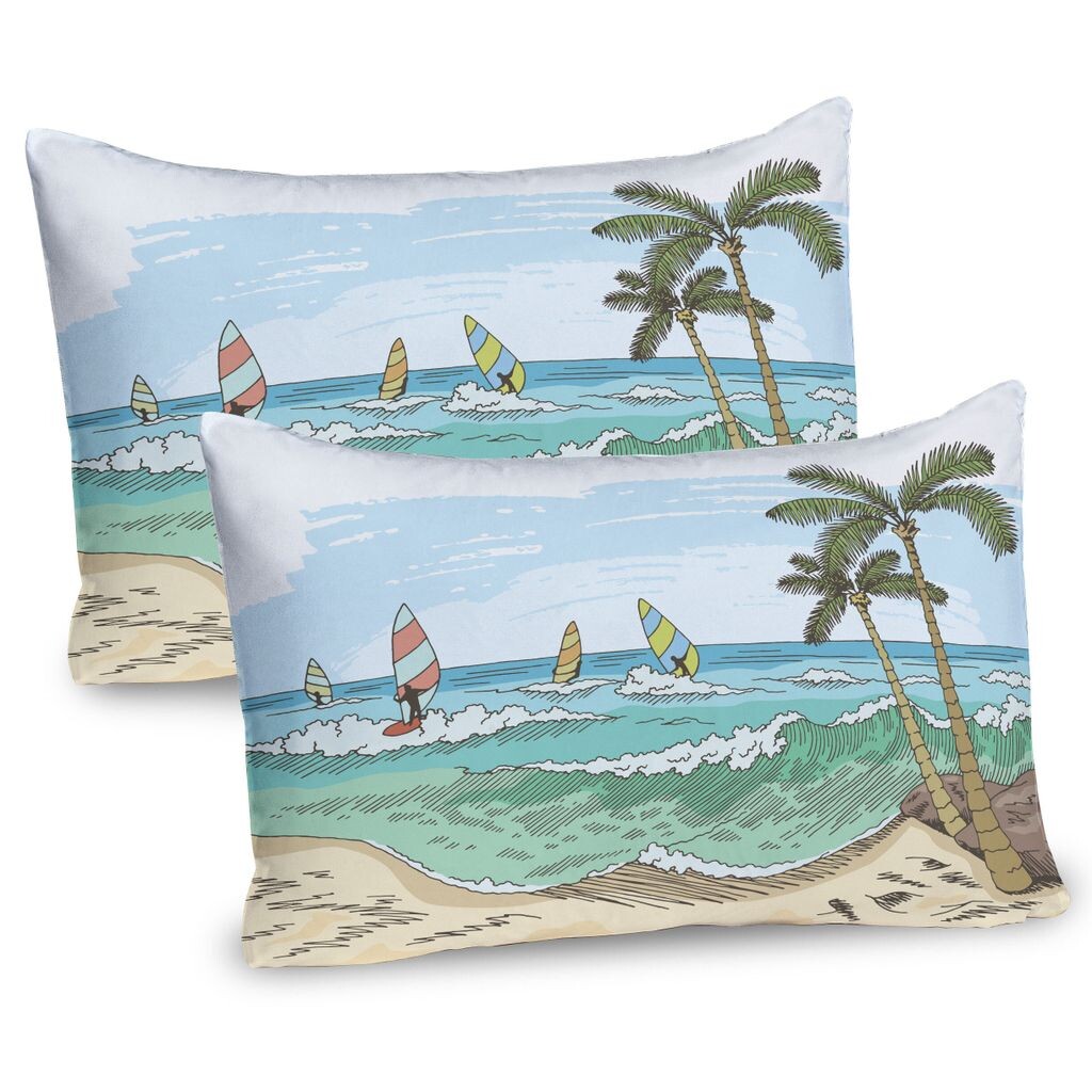 ABAKUHAUS Graphic Beach Чехлы для подушек, набор из 2 шт., красочные летние виды спорта, эскиз виндсерфинга на волнах, экзотический берег пальм, чехол для подушки с декоративным принтом, 80 x 40 см, многоцветный
ABAKUHAUS Graphic Beach Чехлы для подушек, набор из 2 шт., красочные летние виды спорта, эскиз виндсерфинга на волнах, экзотический берег пальм, чехол для подушки с декоративным принтом, 80 x 40 см, многоцветный