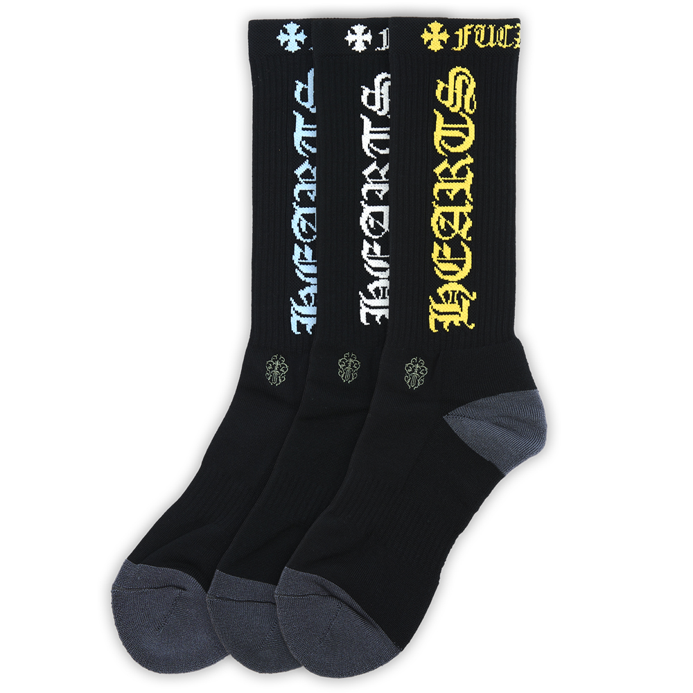 Набор из 3 пар унисекс носков FW24 Chrome Hearts, 3 Pack (черный желтый+черный белый+черный синий)
Набор из 3 пар унисекс носков FW24 Chrome Hearts, 3 Pack (черный желтый+черный белый+черный синий)