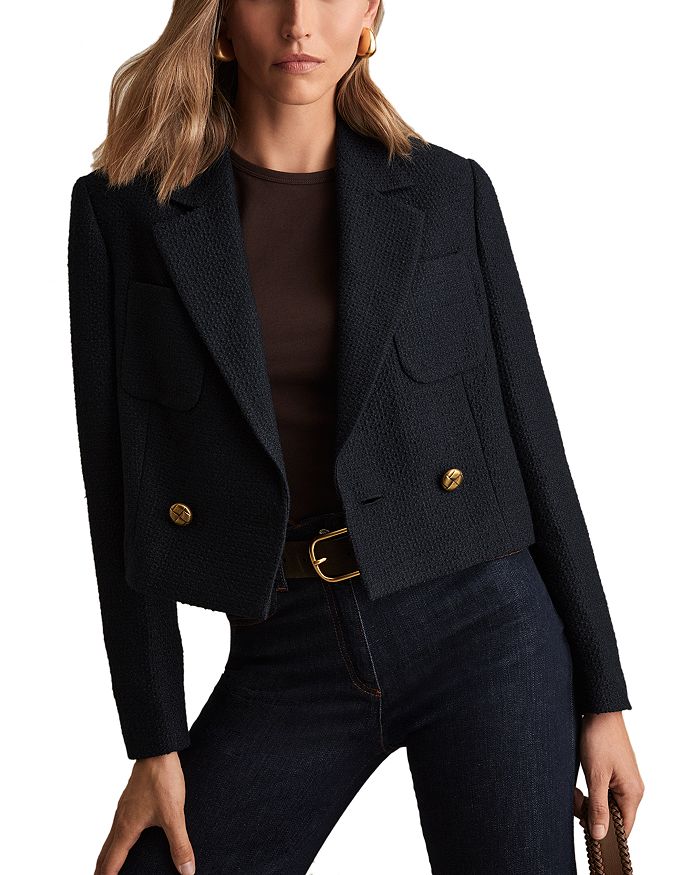 Укороченный двубортный текстурированный блейзер Mia в цвете Navy REISS, Укороченный двубортный фактурный блейзер Mia, темно-синий REISS
Укороченный двубортный текстурированный блейзер Mia в цвете Navy REISS, Укороченный двубортный фактурный блейзер Mia, темно-синий REISS