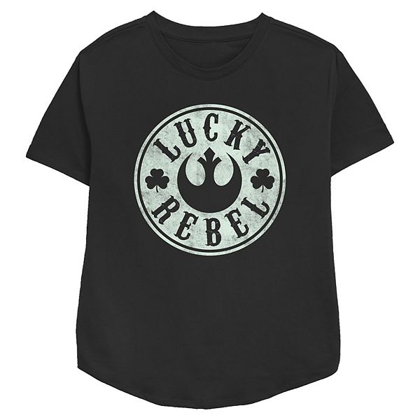 Женская футболка Lucky Rebel с принтом, свободный крой Star Wars
Женская футболка Lucky Rebel с принтом, свободный крой Star Wars