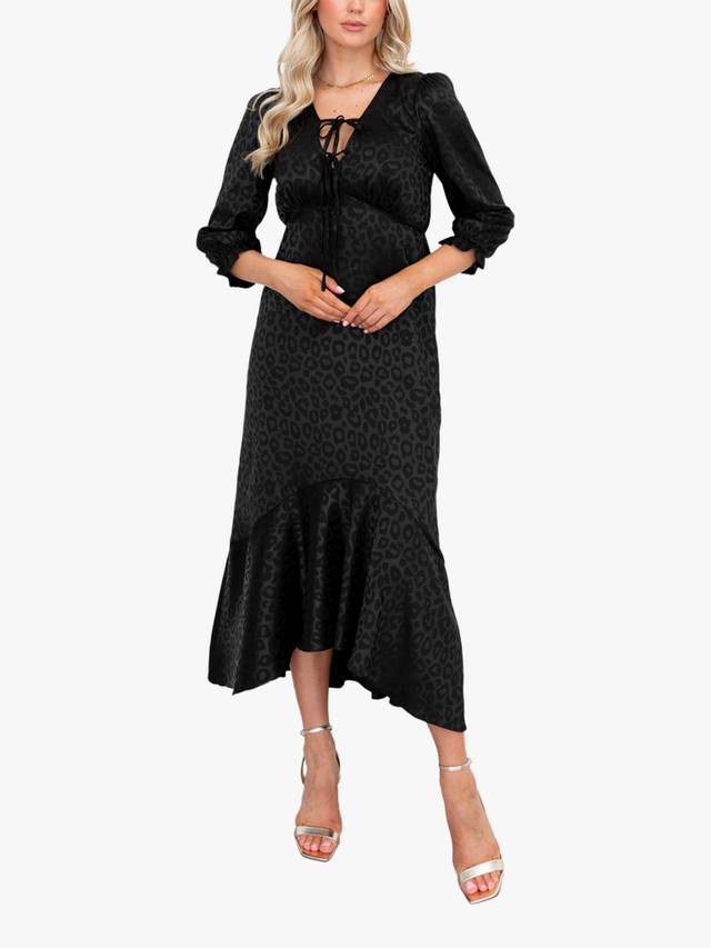 Платье с воротником-галстуком в жаккардовом принте animal print Lovedrobe, Black
Платье с воротником-галстуком в жаккардовом принте animal print Lovedrobe, Black