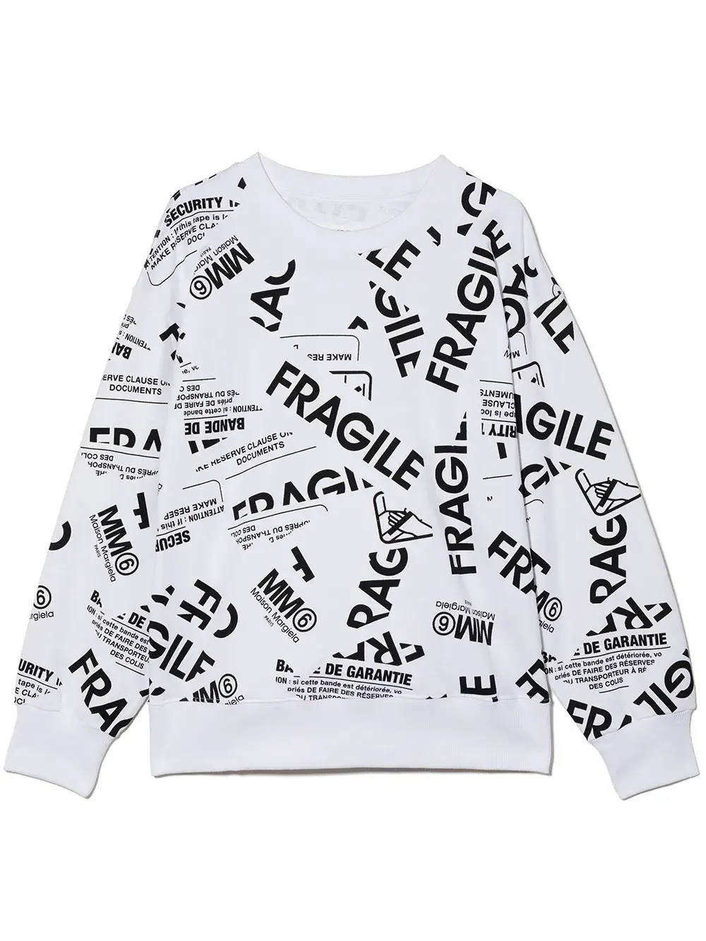 Толстовка Fragile с круглым вырезом MM6 Maison Margiela Kids, белый
Толстовка Fragile с круглым вырезом MM6 Maison Margiela Kids, белый
