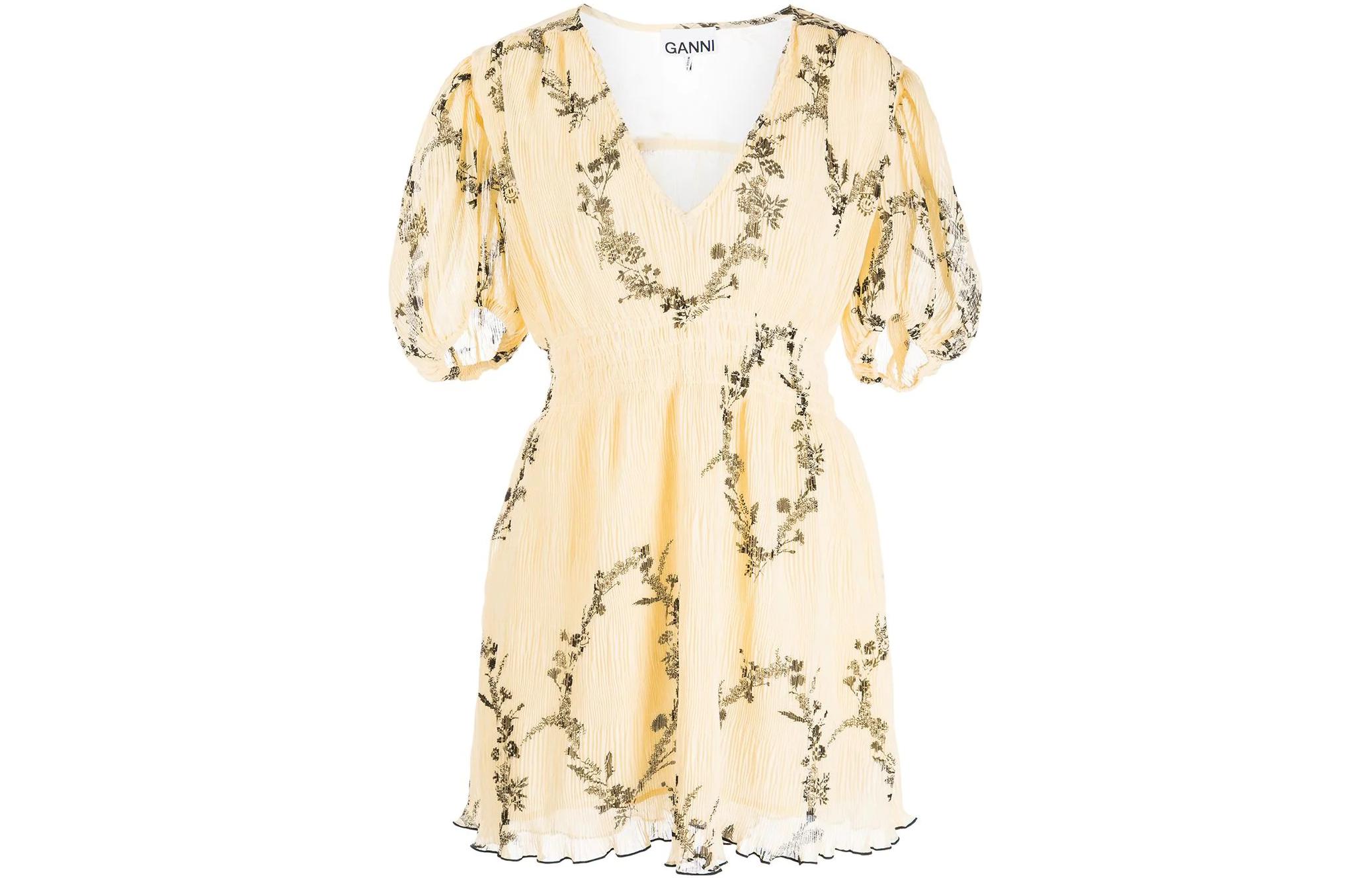 Плиссированное платье-мини из жоржета GANNI, желтое
Плиссированное платье-мини из жоржета GANNI, желтое