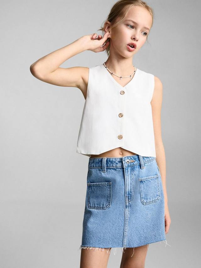 Детская юбка A-Line из денима Sue с эффектом потертостей Mango, Open Blue
Детская юбка A-Line из денима Sue с эффектом потертостей Mango, Open Blue