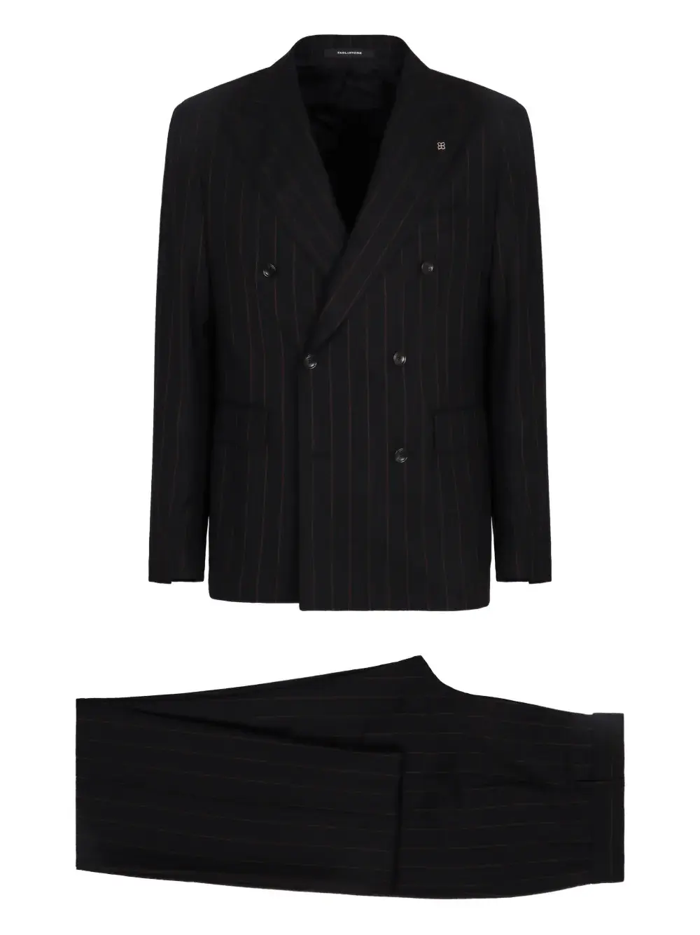 Двубортный костюм в тонкую полоску TAGLIATORE, черный
Двубортный костюм в тонкую полоску TAGLIATORE, черный