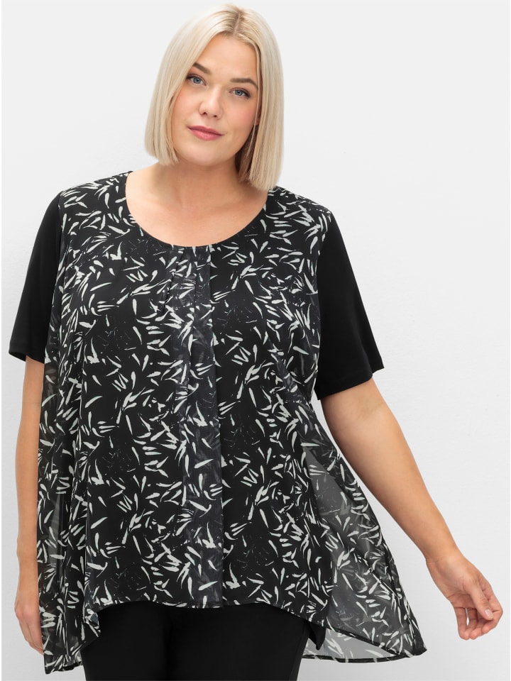 Блузка-рубашка в черно-белый узор sheego
Блузка-рубашка в черно-белый узор sheego