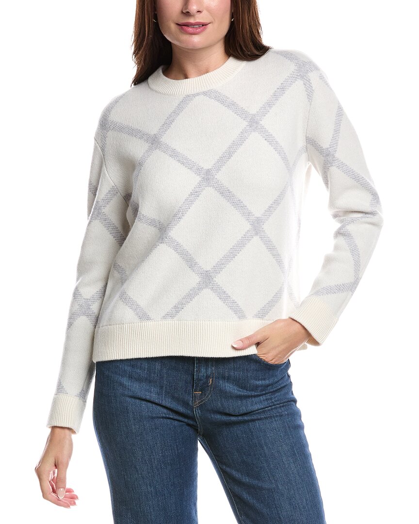 Форте Кашемир Реверсивный Байковый Пледовый Кашемировый Свитер Forte Cashmere, белый 
Форте Кашемир Реверсивный Байковый Пледовый Кашемировый Свитер Forte Cashmere, белый