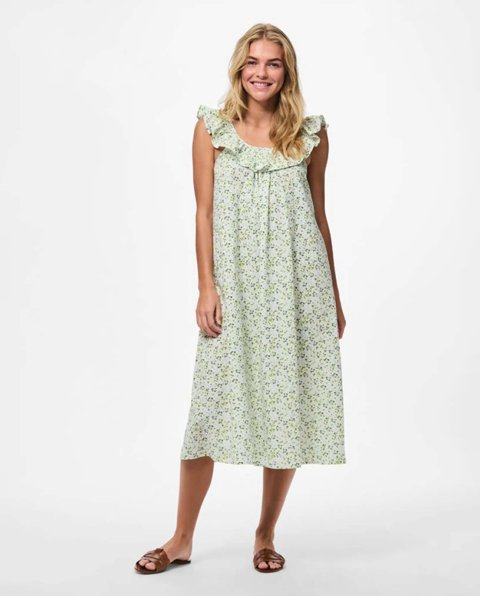 Женское длинное платье с цветочными воланами Pieces, светло-зеленый
Женское длинное платье с цветочными воланами Pieces, светло-зеленый