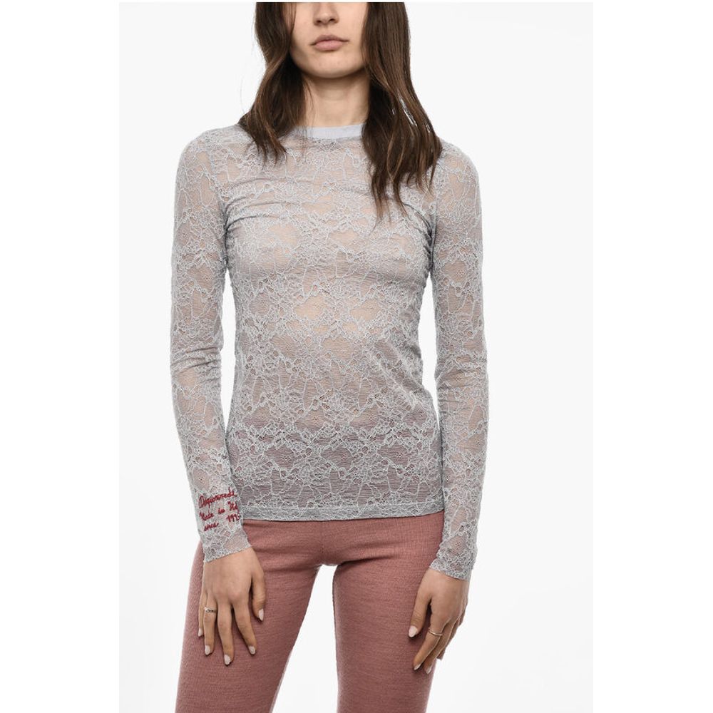 UNDERWEAR Кружевной топ с длинными рукавами Dsquared2, Light Blue
UNDERWEAR Кружевной топ с длинными рукавами Dsquared2, Light Blue