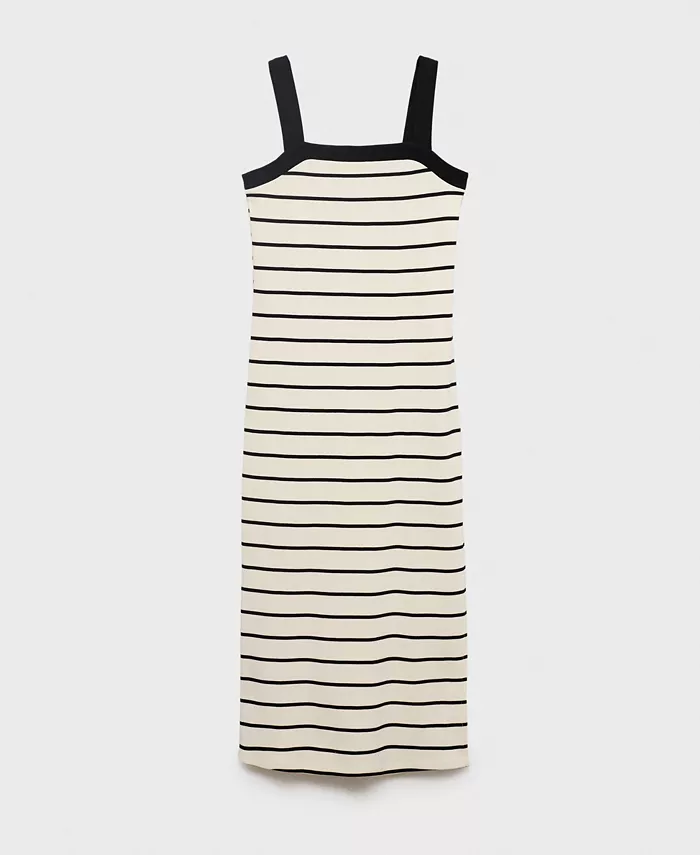 Женское полосатое платье миди MANGO, черный
Женское полосатое платье миди MANGO, черный