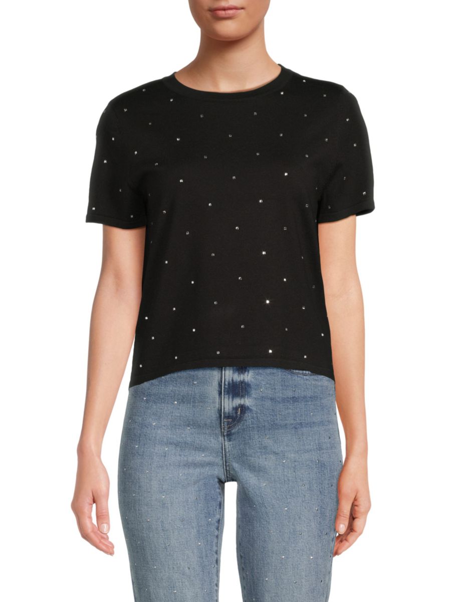 Украшенная футболка DKNY, черный 
Украшенная футболка DKNY, черный