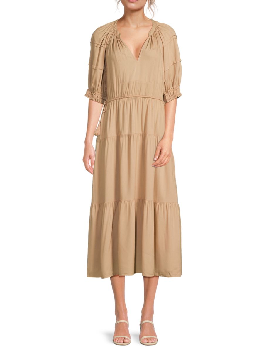 Платье миди с завязками по бокам и ярусами Area Stars, желто-коричневый
Платье миди с завязками по бокам и ярусами Area Stars, желто-коричневый