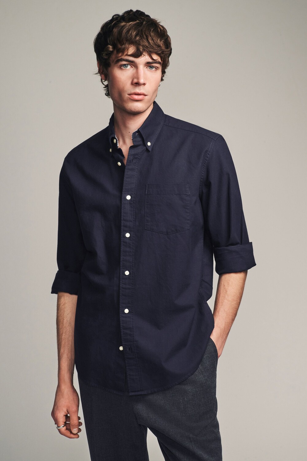 Рубашка Оксфорд с длинным рукавом Next, синий
Рубашка Оксфорд с длинным рукавом Next, синий