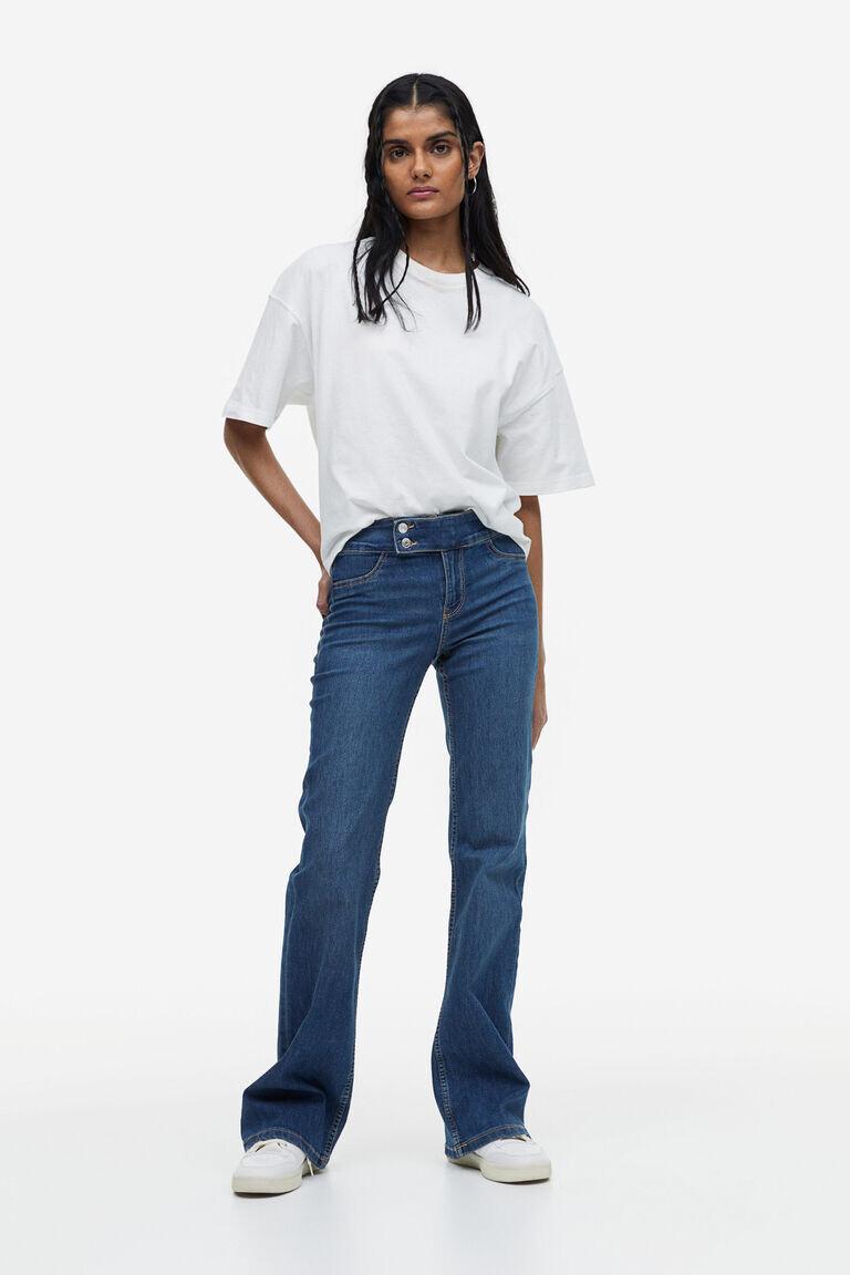 Расклешенные низкие джинсы H&M, синий
Расклешенные низкие джинсы H&M, синий