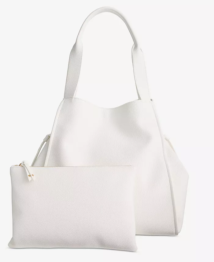 Jyyll Большая однотонная сумка-тоут со съемным мешочком On 34th, белый
Jyyll Большая однотонная сумка-тоут со съемным мешочком On 34th, белый