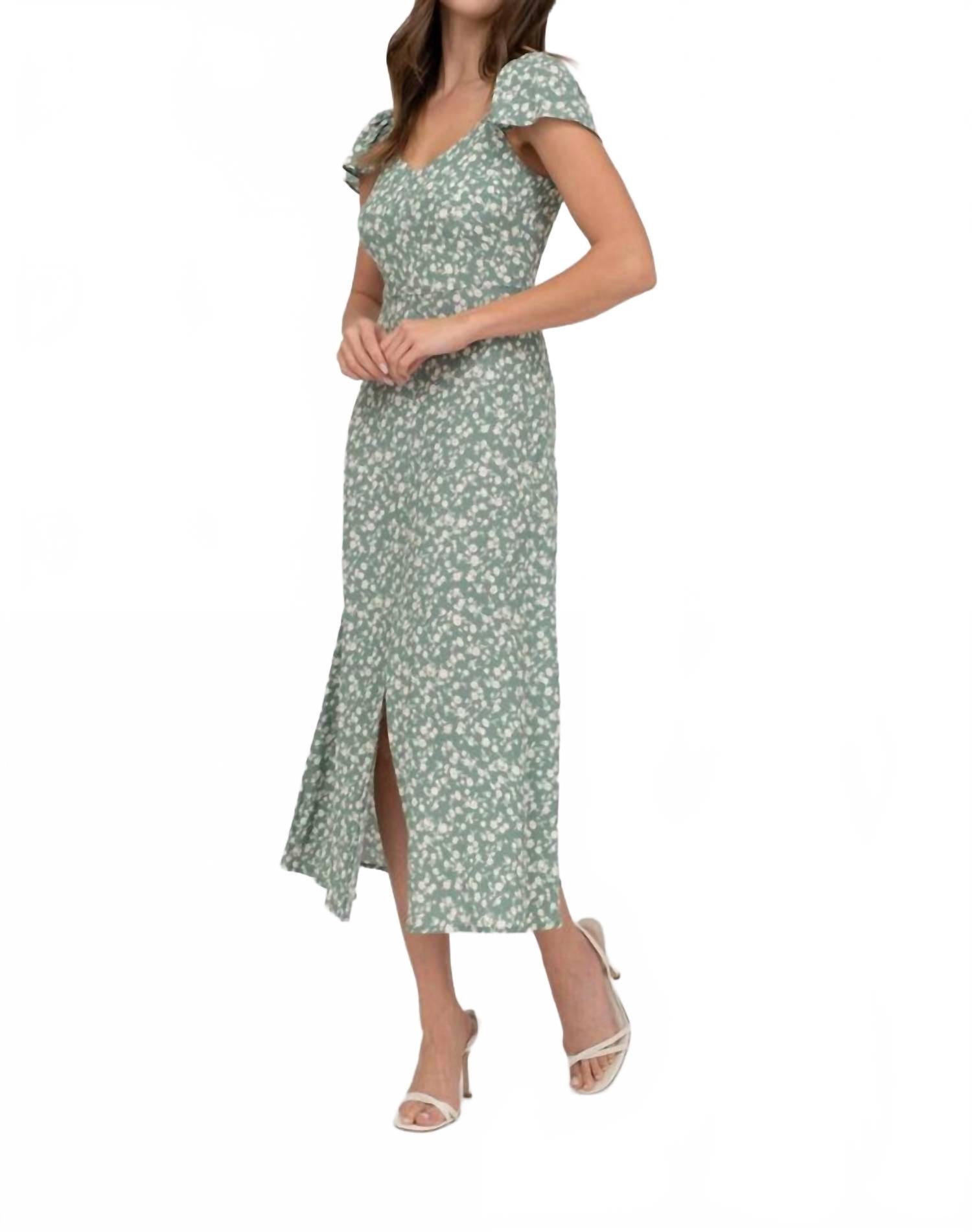 Зеленое платье миди с цветочным принтом The Workshop
Зеленое платье миди с цветочным принтом The Workshop