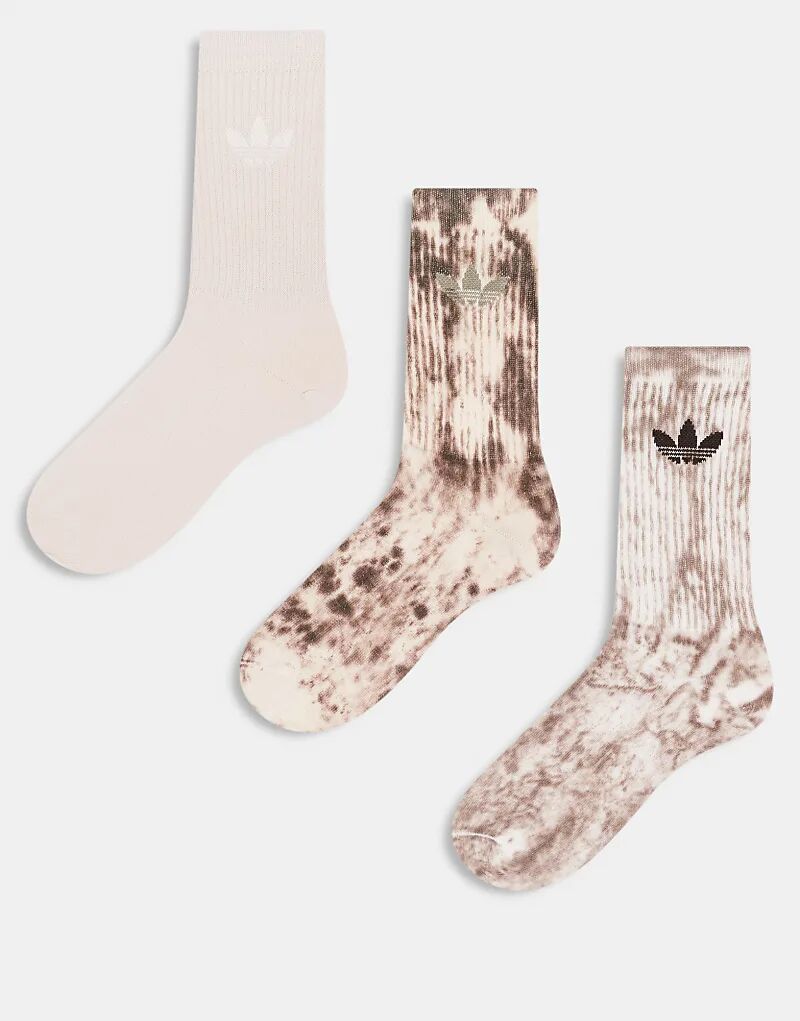 3 Пары носков Adidas Originals Trefoil с принтом тай-дай коричневого цвета 
3 Пары носков Adidas Originals Trefoil с принтом тай-дай коричневого цвета