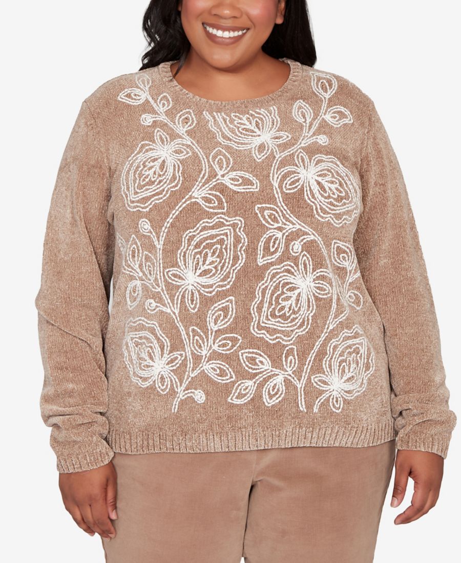 Свитер Vienna большого размера с вышитыми листьями, из синели Alfred Dunner, Mocha
Свитер Vienna большого размера с вышитыми листьями, из синели Alfred Dunner, Mocha