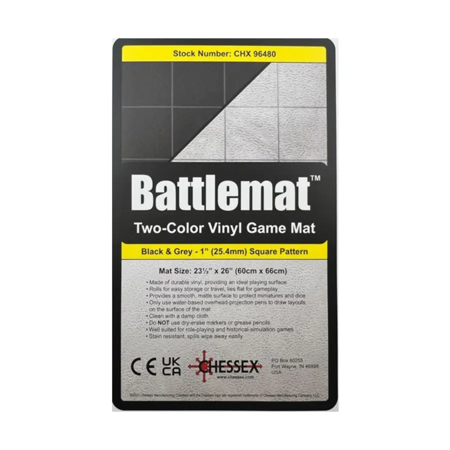 BattleMat — двусторонний — 23 1/2 X 26 виниловых черно-серых квадратов, Mats (Chessex)
BattleMat — двусторонний — 23 1/2 X 26 виниловых черно-серых квадратов, Mats (Chessex)
