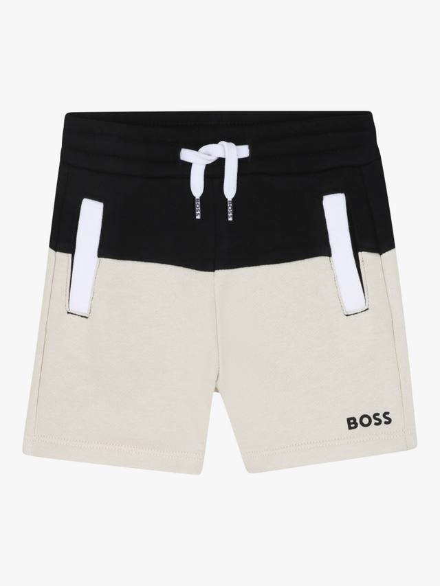 Двухцветные хлопчатобумажные флисовые шорты boss baby HUGO BOSS, черный/разноцветный 
Двухцветные хлопчатобумажные флисовые шорты boss baby HUGO BOSS, черный/разноцветный