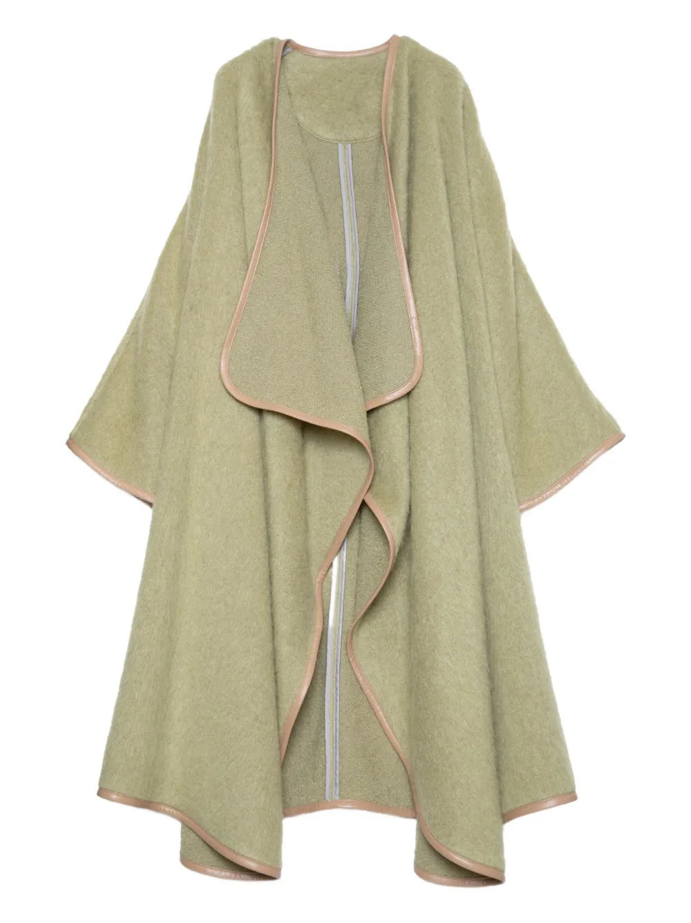 Шерстяное пальто с кожаной окантовкой Muller Of Yoshiokubo, зеленый
Шерстяное пальто с кожаной окантовкой Muller Of Yoshiokubo, зеленый