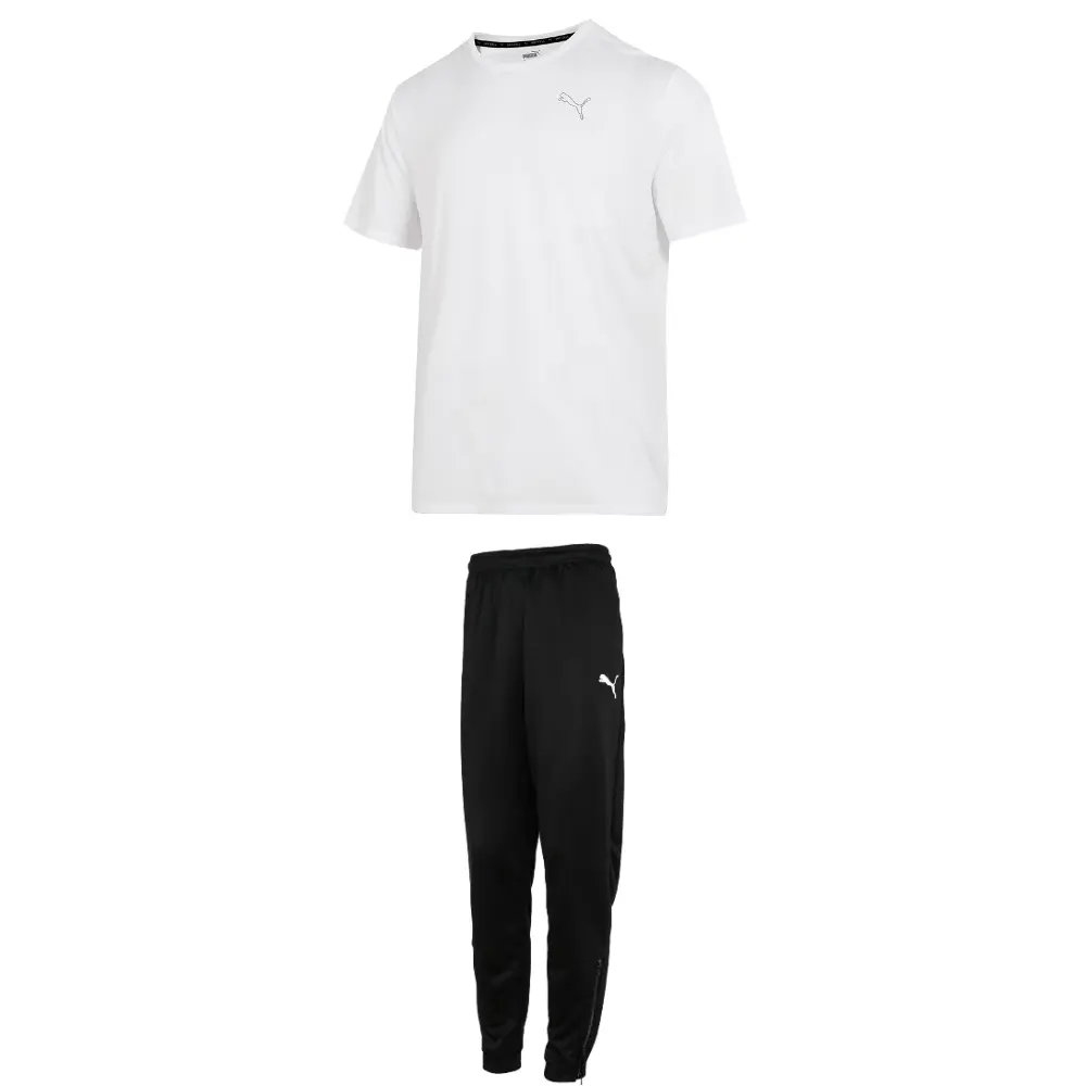 PUMA Повседневный спортивный костюм для мужчин: футболка White + брюки Black
PUMA Повседневный спортивный костюм для мужчин: футболка White + брюки Black