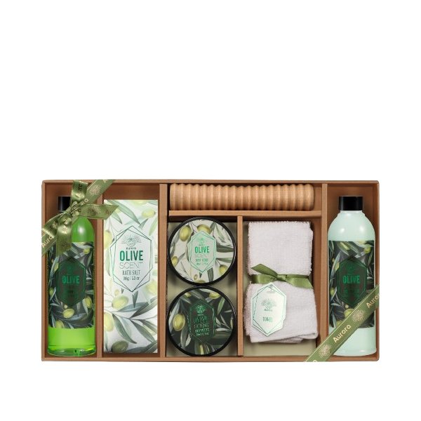 Aurora, Набор косметики для женщин с массажером 7 товаров, Олива
Aurora, Набор косметики для женщин с массажером 7 товаров, Олива